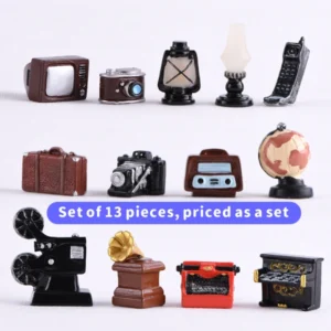 Retro Tiny Treasures: Hand-painted Miniature Vintage Props | Perfect for Dollhouse Decor, DIY Shadow Boxes, and Creative Photography Props