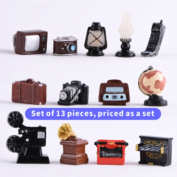 Retro Tiny Treasures: Hand-painted Miniature Vintage Props | Perfect for Dollhouse Decor, DIY Shadow Boxes, and Creative Photography Props