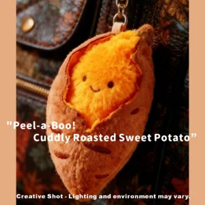 Peel-a-Boo! Cute Roasted Sweet Potato Plush Keychain