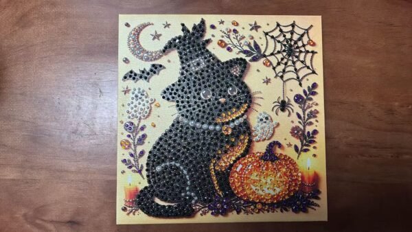 c77f5b291c07452e2fa3fc446b584571 Spooky Cat Diamond Painting Kit – Cozy Fall DIY Art & Anxiety Relief (Pre-Order)
